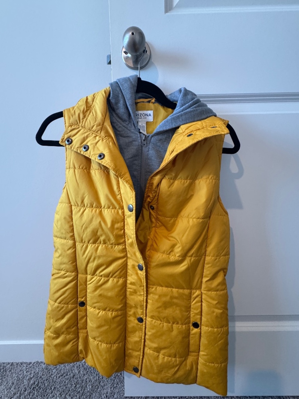 Arizona Jean Co Yellow Puffer Vest with Hood